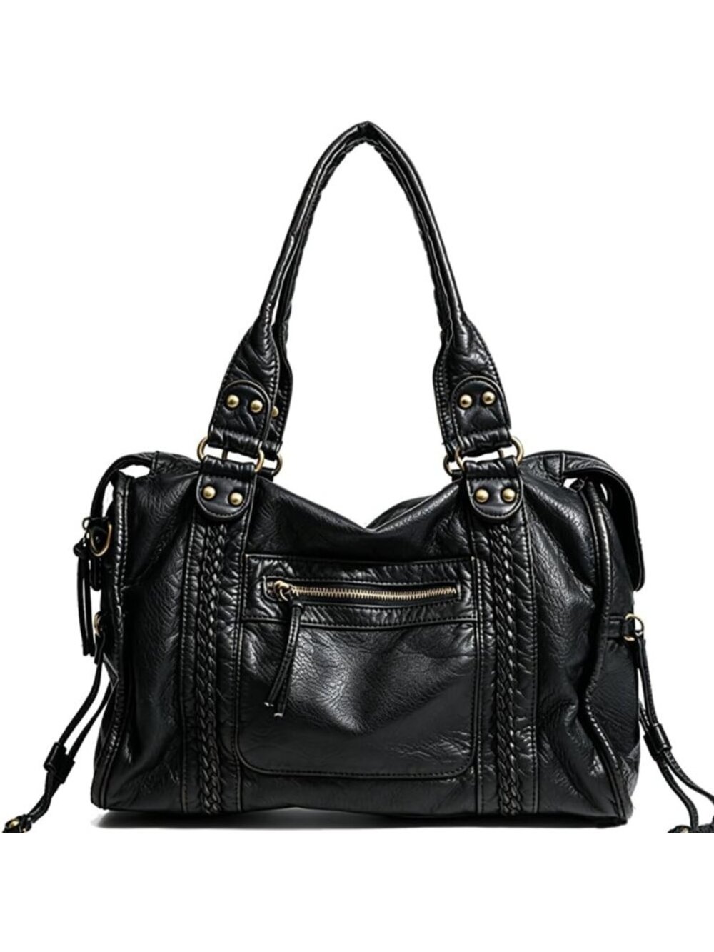 Stylish Y2K Tote Bag for Women - Soft Washed Leather City Purse, Trendy Handbag